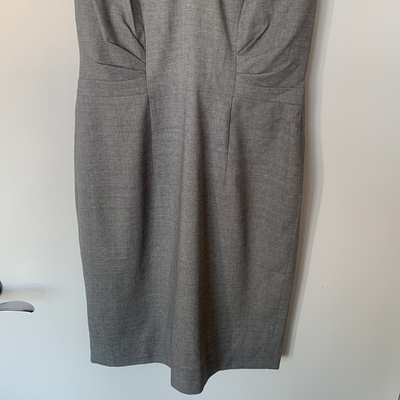 HUGO BOSS Deshina Gray Sheath Virgin Wool Career Business Dress Size 2 - Picture 4 of 12